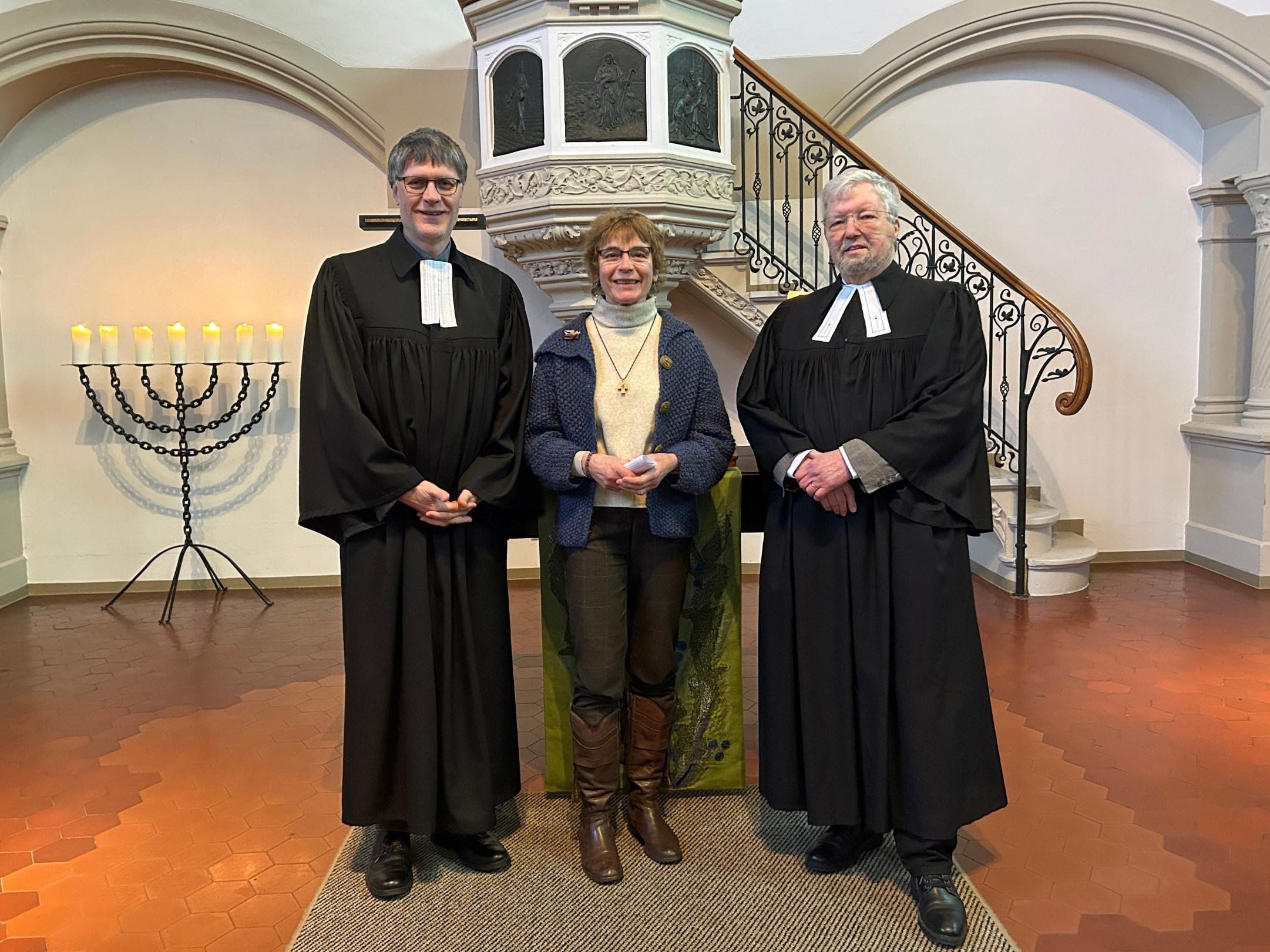 Pfarrer Jörg Beckers, Waltraud Andruet und Pfarrer Hartmut Richter (von links) bereiteten den Gottesdienst anlässlich der Gebetswoche für die Einheit der Christen vor.