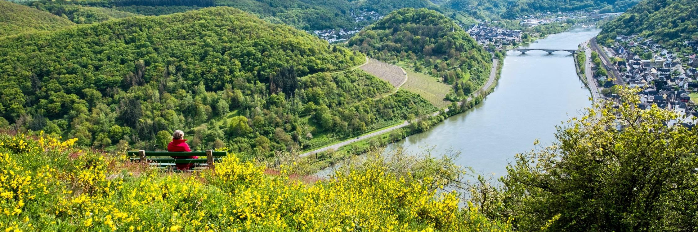 Aussichtspunkt auf dem Kardener Berg mit Blick auf Treis und Karden und die Mosel