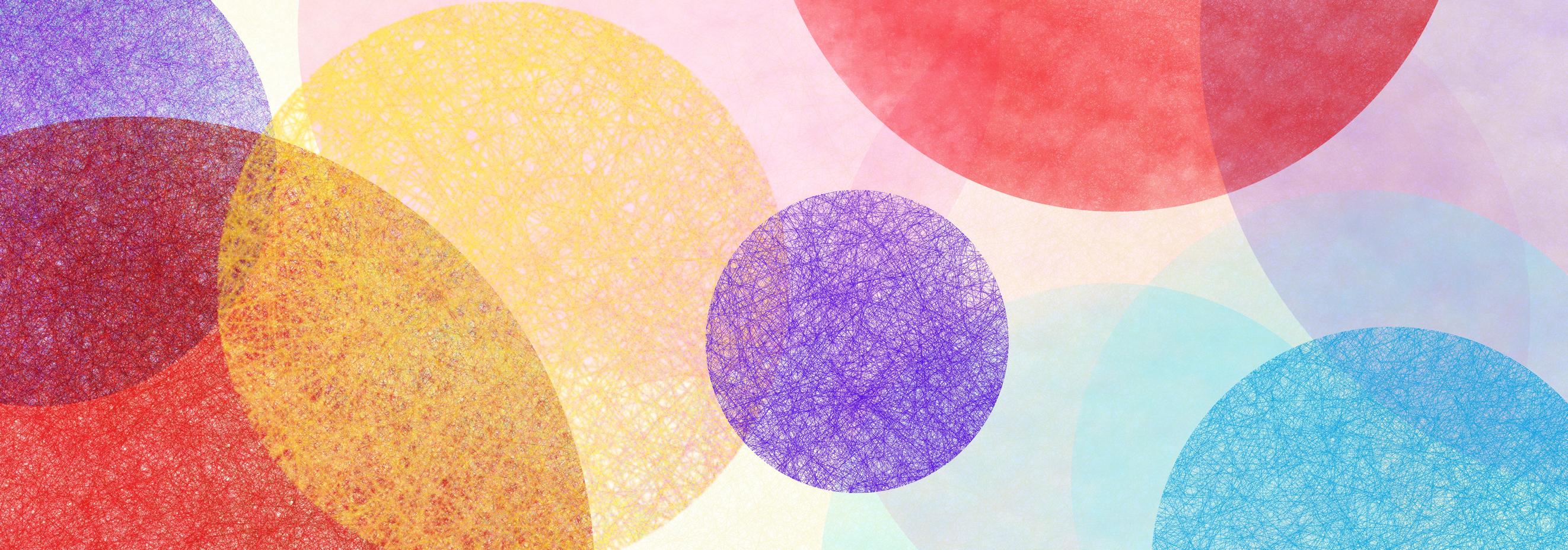 Grafik: Farbige, netzartige Kugeln, die sich überlagern (c) iStock Grafik: Farbige, netzartige Kugeln, die sich überlagern