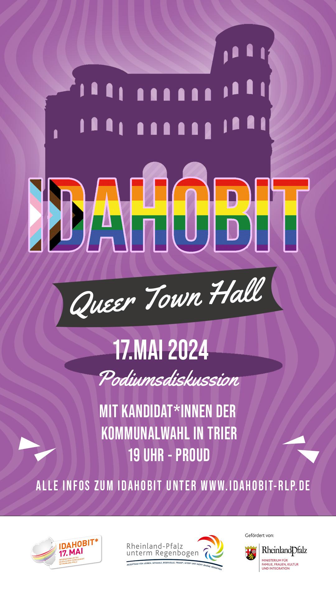 Queere Town Hall – Podiumsdiskussion mit den Kandidat*innen der Stadtratswahl Trier