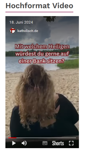 Screenshot eines YouTube-Shortvideos von katholisch.de. Man sieht das Video im Handyformat.