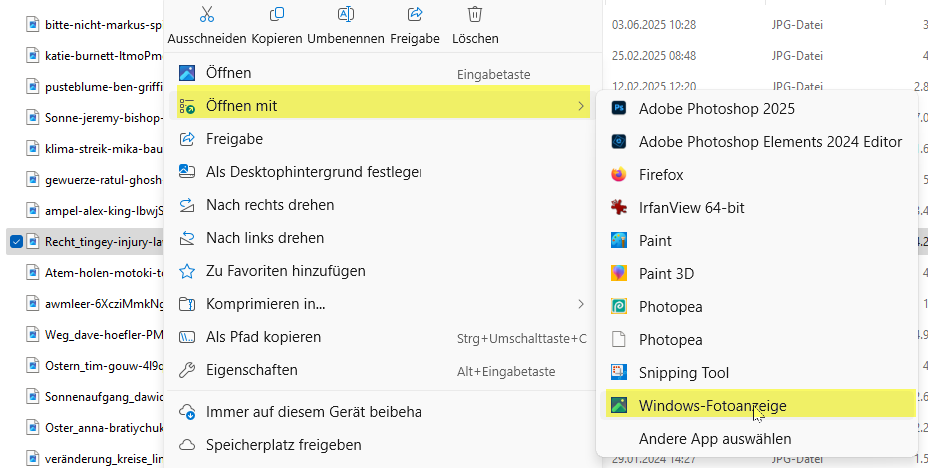 Screenshot aus der Windows-Foto-App