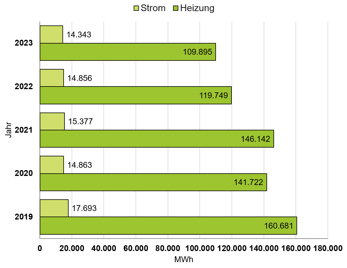 Verbrauch Heizung und Strom 2023